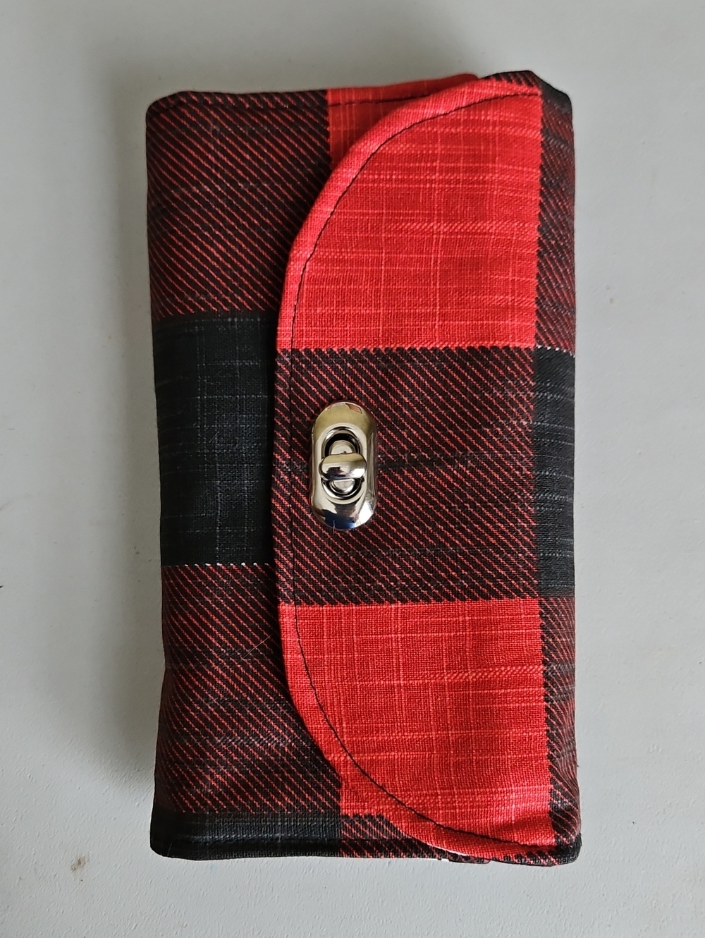 Red and Black Plaid Wallet -